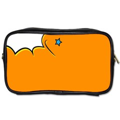 Star Line Orange Green Simple Beauty Cute Toiletries Bags by Mariart