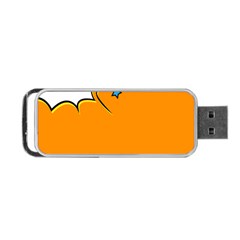 Star Line Orange Green Simple Beauty Cute Portable Usb Flash (one Side) by Mariart