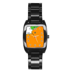 Star Line Orange Green Simple Beauty Cute Stainless Steel Barrel Watch