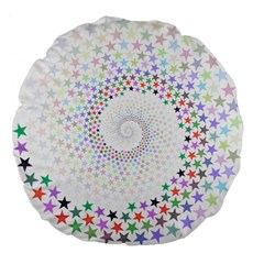 Prismatic Stars Whirlpool Circlr Rainbow Large 18  Premium Flano Round Cushions