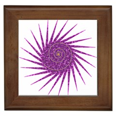 Spiral Purple Star Polka Framed Tiles by Mariart