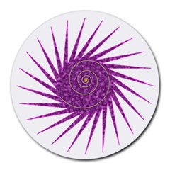 Spiral Purple Star Polka Round Mousepads by Mariart