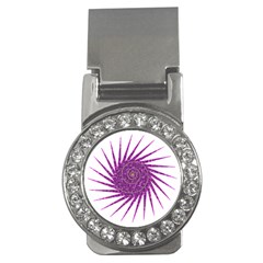 Spiral Purple Star Polka Money Clips (cz)  by Mariart