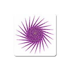 Spiral Purple Star Polka Square Magnet by Mariart