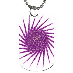 Spiral Purple Star Polka Dog Tag (one Side)