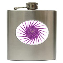 Spiral Purple Star Polka Hip Flask (6 Oz) by Mariart