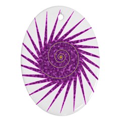 Spiral Purple Star Polka Oval Ornament (two Sides)
