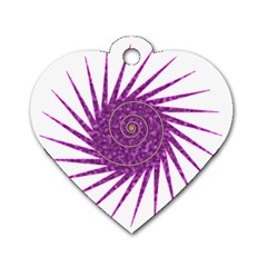 Spiral Purple Star Polka Dog Tag Heart (one Side)