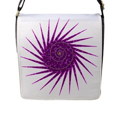 Spiral Purple Star Polka Flap Messenger Bag (l)  by Mariart