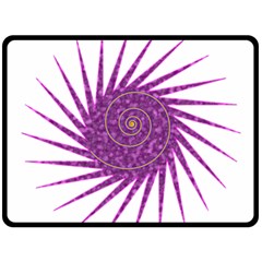 Spiral Purple Star Polka Double Sided Fleece Blanket (large)  by Mariart