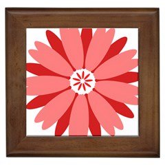 Sunflower Flower Floral Red Framed Tiles by Mariart