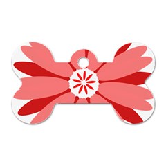 Sunflower Flower Floral Red Dog Tag Bone (one Side) by Mariart