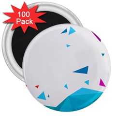 Triangle Chevron Colorfull 3  Magnets (100 Pack)