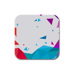 Triangle Chevron Colorfull Rubber Square Coaster (4 Pack)  by Mariart