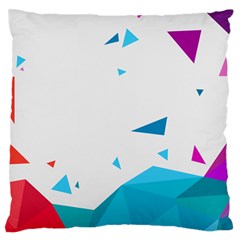 Triangle Chevron Colorfull Large Flano Cushion Case (two Sides) by Mariart