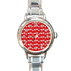 Sunflower Red Star Beauty Flower Floral Round Italian Charm Watch by Mariart