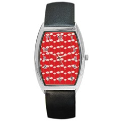 Sunflower Red Star Beauty Flower Floral Barrel Style Metal Watch by Mariart