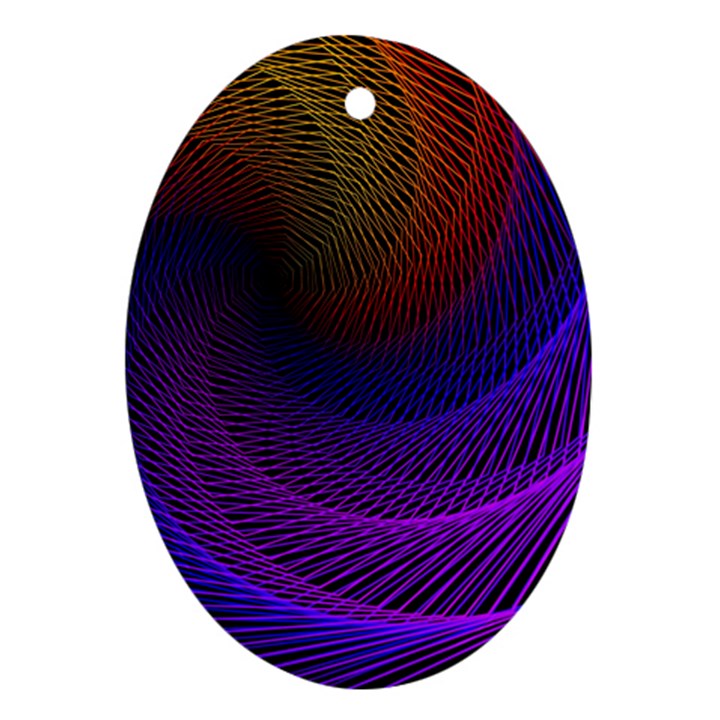 Striped Abstract Wave Background Structural Colorful Texture Line Light Wave Waves Chevron Oval Ornament (Two Sides)