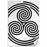 Triple Spiral Triskelion Black Canvas 20  x 30   19.62 x28.9  Canvas - 1