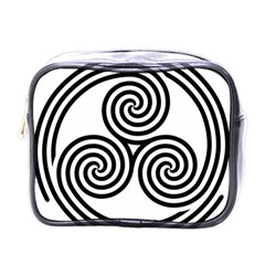 Triple Spiral Triskelion Black Mini Toiletries Bags