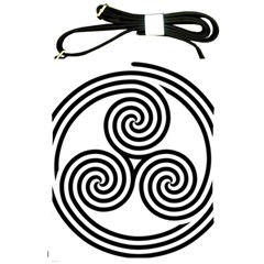 Triple Spiral Triskelion Black Shoulder Sling Bags by Mariart