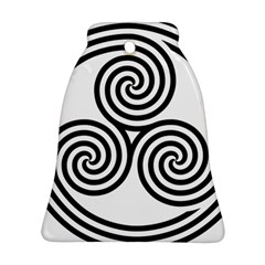 Triple Spiral Triskelion Black Ornament (bell)
