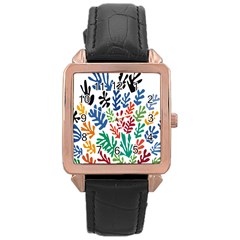 The Wreath Matisse Beauty Rainbow Color Sea Beach Rose Gold Leather Watch  by Mariart
