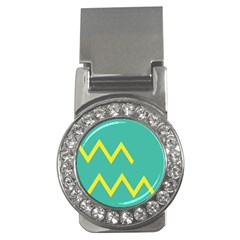 Waves Chevron Wave Green Yellow Sign Money Clips (cz) 