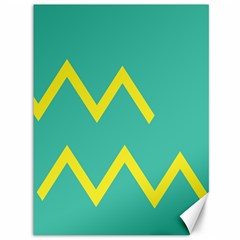 Waves Chevron Wave Green Yellow Sign Canvas 36  X 48   by Mariart
