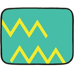 Waves Chevron Wave Green Yellow Sign Fleece Blanket (mini)