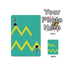 Waves Chevron Wave Green Yellow Sign Playing Cards 54 (mini) 