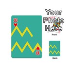 Waves Chevron Wave Green Yellow Sign Playing Cards 54 (Mini)  Front - Heart10