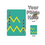 Waves Chevron Wave Green Yellow Sign Playing Cards 54 (Mini)  Front - Joker1