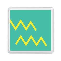 Waves Chevron Wave Green Yellow Sign Memory Card Reader (square) 