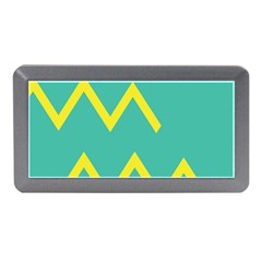 Waves Chevron Wave Green Yellow Sign Memory Card Reader (mini) by Mariart