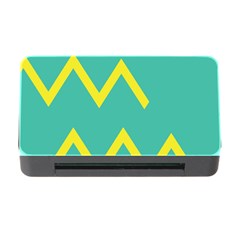 Waves Chevron Wave Green Yellow Sign Memory Card Reader With Cf by Mariart