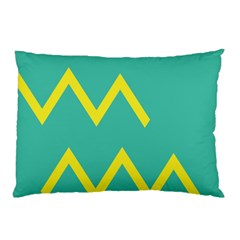 Waves Chevron Wave Green Yellow Sign Pillow Case (two Sides)