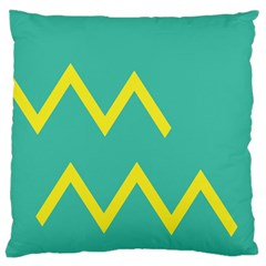 Waves Chevron Wave Green Yellow Sign Large Cushion Case (one Side) by Mariart