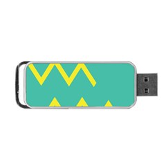 Waves Chevron Wave Green Yellow Sign Portable Usb Flash (one Side) by Mariart