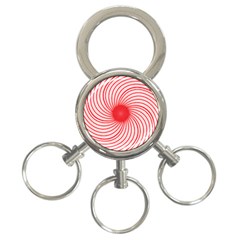 Spiral Red Polka Star 3-ring Key Chains