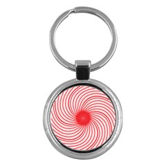 Spiral Red Polka Star Key Chains (round) 