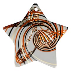 Splines Line Circle Brown Star Ornament (two Sides)