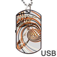 Splines Line Circle Brown Dog Tag Usb Flash (one Side) by Mariart