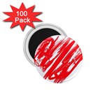 Valentines Day Heart Modern Red Polka 1.75  Magnets (100 pack)  Front