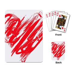 Valentines Day Heart Modern Red Polka Playing Card