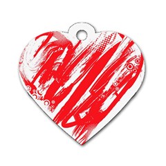 Valentines Day Heart Modern Red Polka Dog Tag Heart (two Sides) by Mariart