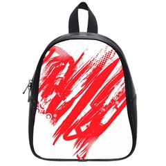 Valentines Day Heart Modern Red Polka School Bag (small)