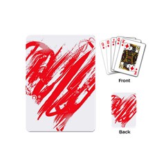Valentines Day Heart Modern Red Polka Playing Cards (mini) 