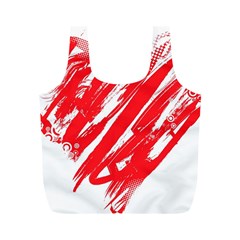 Valentines Day Heart Modern Red Polka Full Print Recycle Bags (m) 