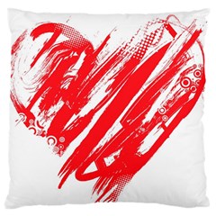 Valentines Day Heart Modern Red Polka Large Flano Cushion Case (two Sides)